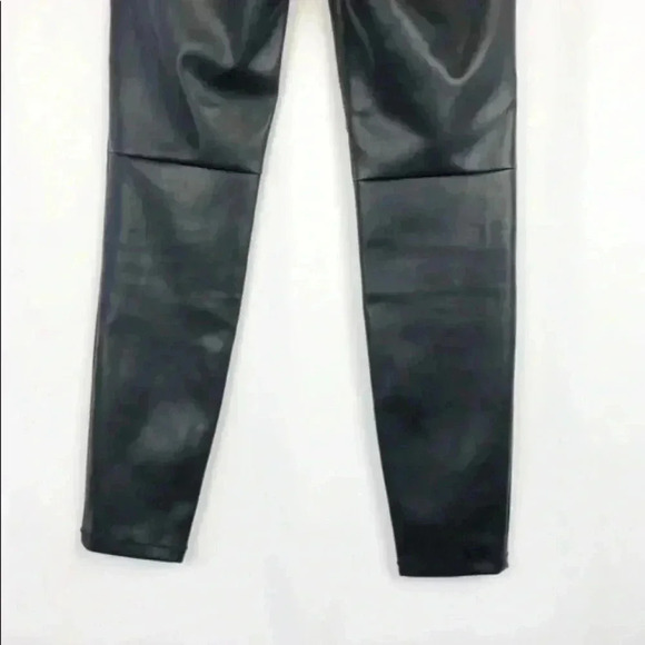 Free People Mid Rise Vegan Leather Moto Pull On Skinny Pants - Picture 5 of 6